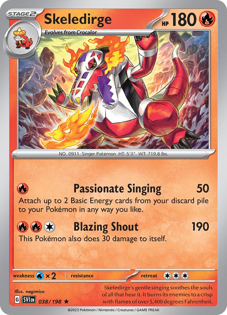 Pokémon-kaart Skeledirge 038/198 Rare uit de set Scarlet & Violet