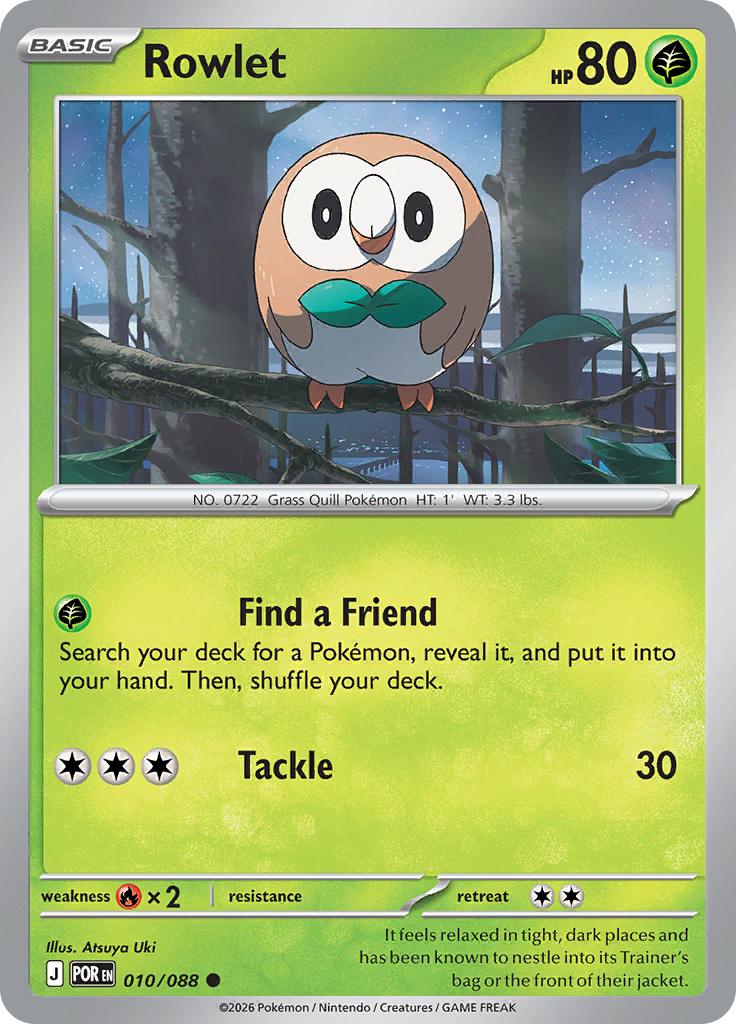 Pokémon-kaart Rowlet 010/088 Common uit de set Perfect Order Image principale du produit