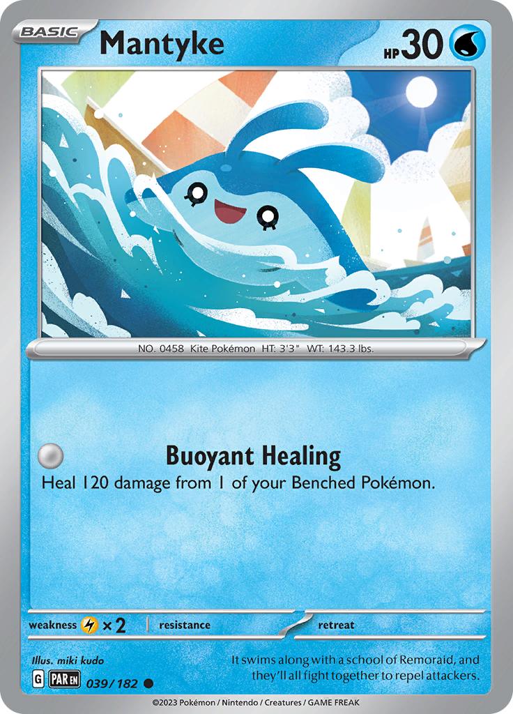Pokémon-kaart Mantyke 039/182 Common uit de set Paradox Rift Image principale du produit