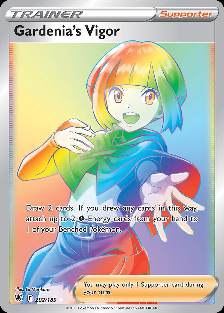 Pokémon-kaart Gardenia's Vigor 202/189 Secret Rare uit de set Astral Radiance