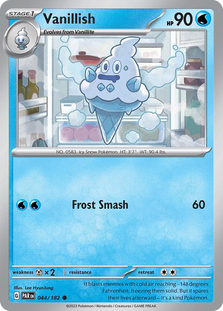 Pokémon-kaart Vanillish 044/182 Common uit de set Paradox Rift