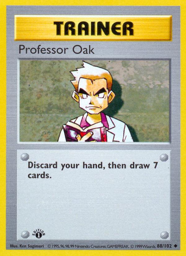 Pokémon-kaart Professor Oak 88/102 Uncommon uit de set Base Set
