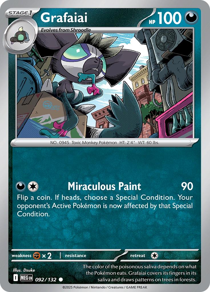 Pokémon-kaart Grafaiai 092/132 Common uit de set Mega Evolution