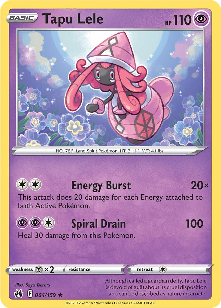 Pokémon-kaart Tapu Lele 064/159 Holo Rare uit de set Crown Zenith