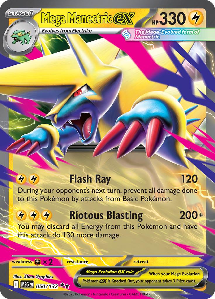 Pokémon-kaart Mega Manectric ex 050/132 Double Rare uit de set Mega Evolution