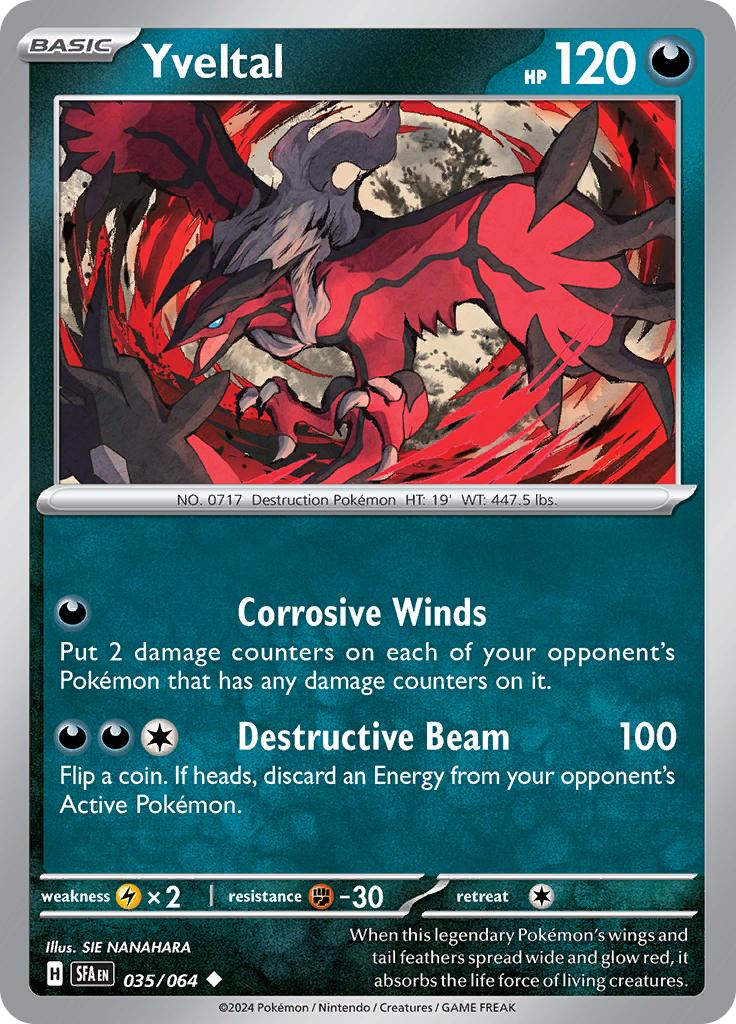 Pokémon-kaart Yveltal 035/064 Uncommon uit de set Shrouded Fable
