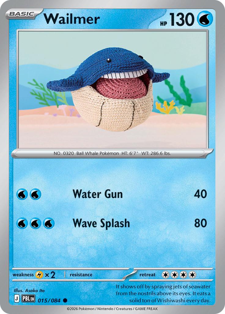 Pokémon-kaart Wailmer 015/084 Common uit de set Pitch Black Main image
