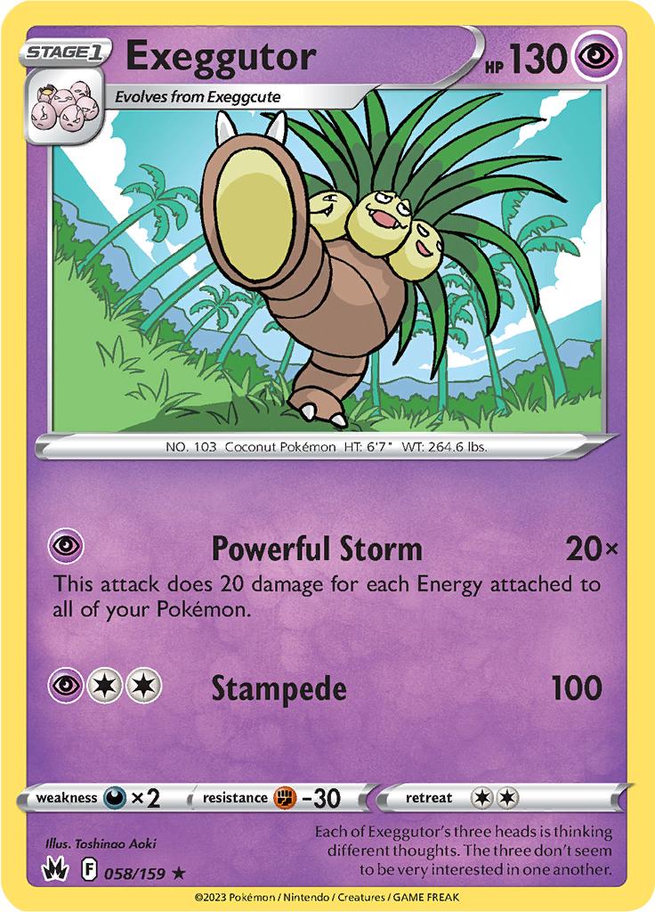 Pokémon-kaart Exeggutor 058/159 Rare uit de set Crown Zenith Hoofdafbeelding