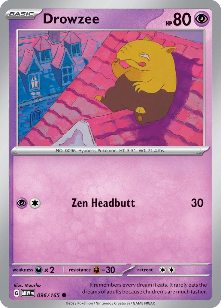 Pokémon-kaart Drowzee 96/165 Common uit de set 151 Imagen principal del producto
