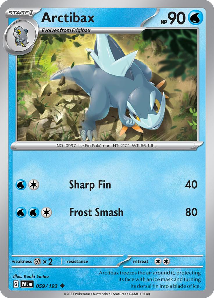 Pokémon-kaart Arctibax 059/193 Uncommon uit de set Paldea Evolved