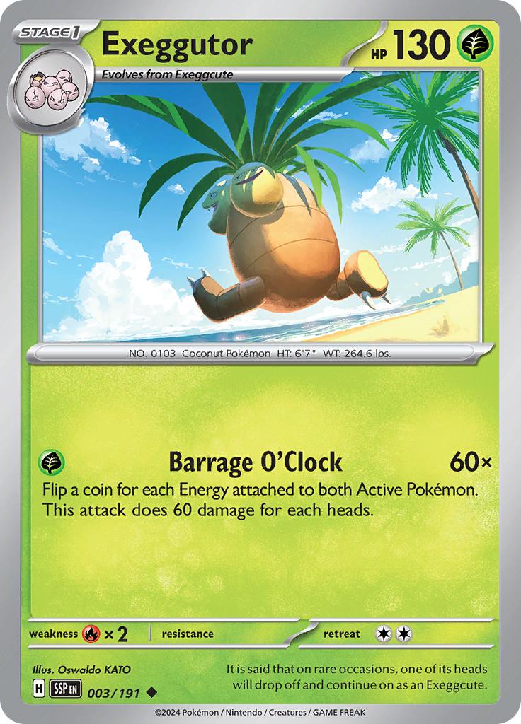 Pokémon-kaart Exeggutor 003/191 Uncommon uit de set Surging Sparks