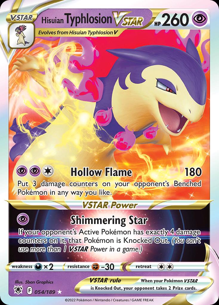 Pokémon-kaart Hisuian Typhlosion VSTAR 054/189 Ultra Rare uit de set Astral Radiance Imagen principal del producto