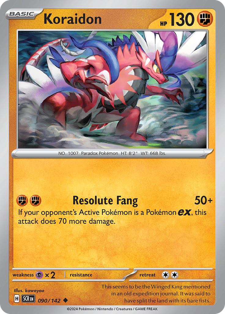 Pokémon-kaart Koraidon 090/142 Uncommon uit de set Stellar Crown