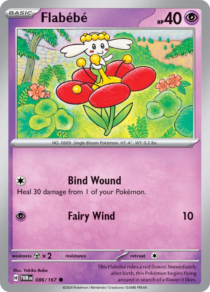 Pokémon-kaart Flabébé 086/167 Common uit de set Twilight Masquerade Image principale du produit