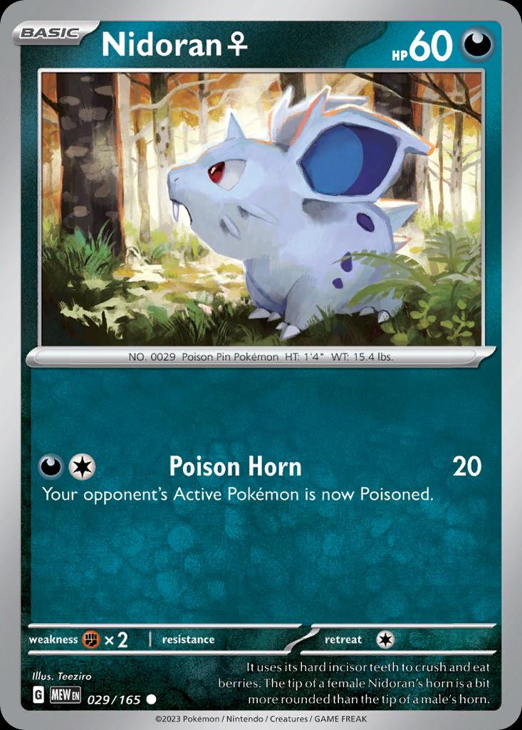 Pokémon-kaart Nidoran♀ 29/165 Common uit de set 151