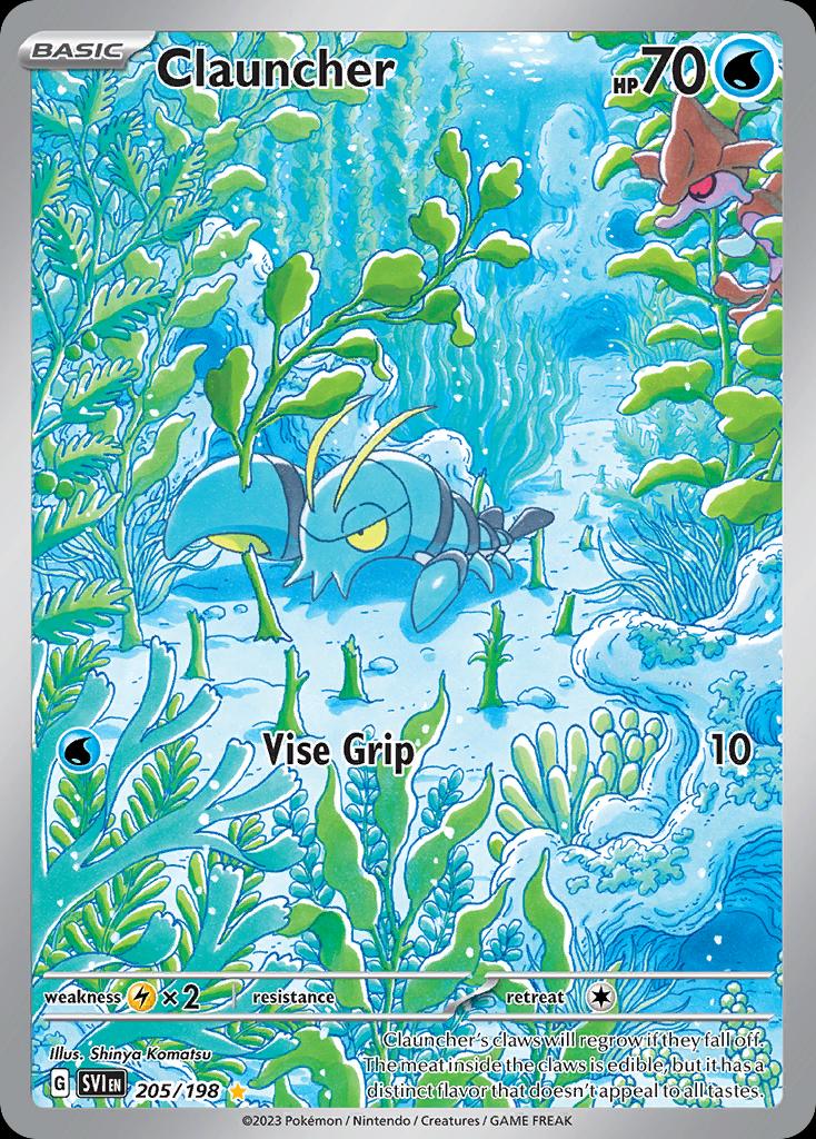 Pokémon-kaart Clauncher 205/198 Illustration Rare uit de set Scarlet & Violet Hoofdafbeelding