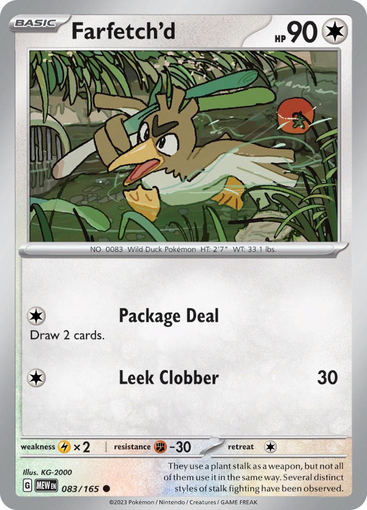 Pokémon-kaart Farfetch'd 083/165 Common uit de set 151