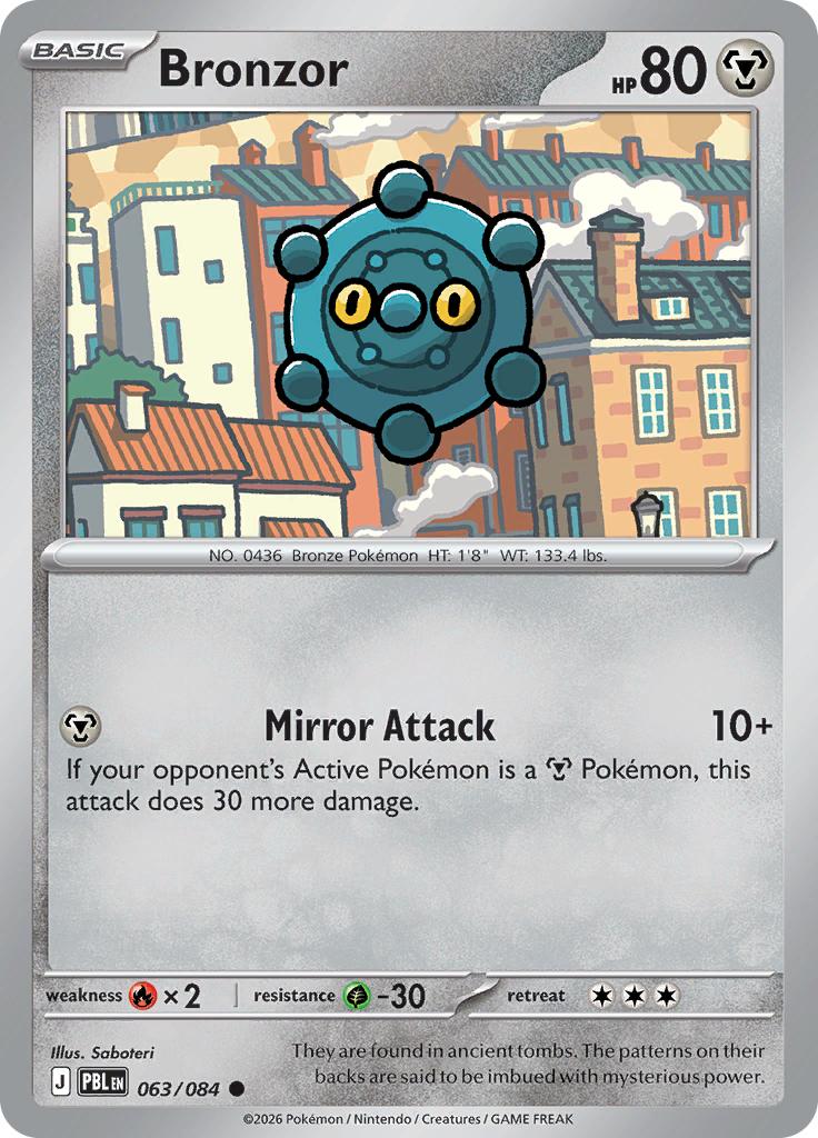 Pokémon-kaart Bronzor 063/084 Common uit de set Pitch Black