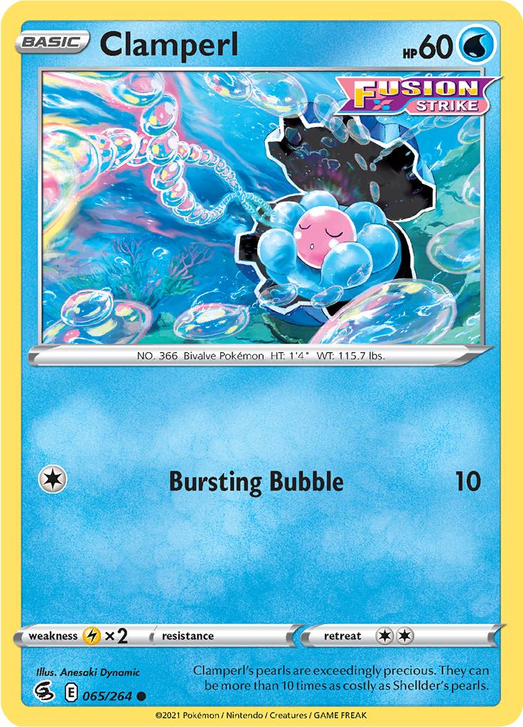 Pokémon-kaart Clamperl 065/264 Common uit de set Fusion Strike