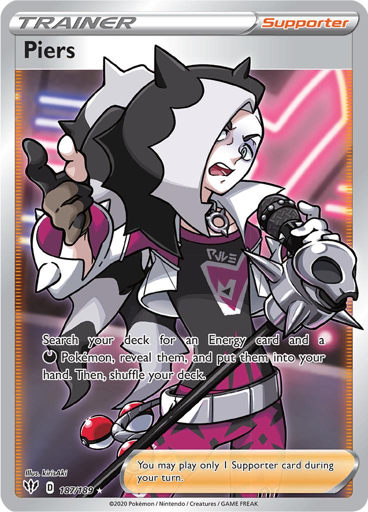 Pokémon-kaart Piers 187/189 Ultra Rare uit de set Darkness Ablaze