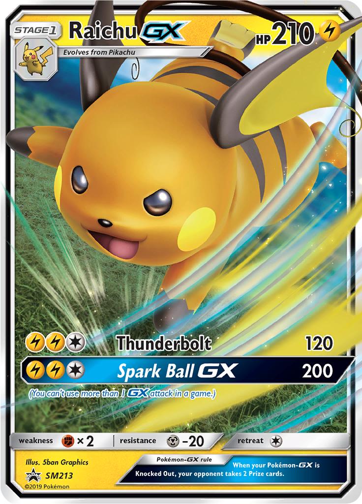 Pokémon-kaart Raichu GX SM213 Promo uit de set SM Black Star Promos Image principale du produit