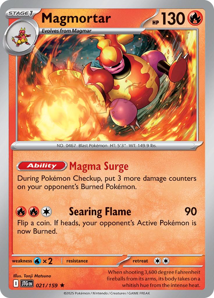 Pokémon-kaart Magmortar 021/159 Rare uit de set Journey Together