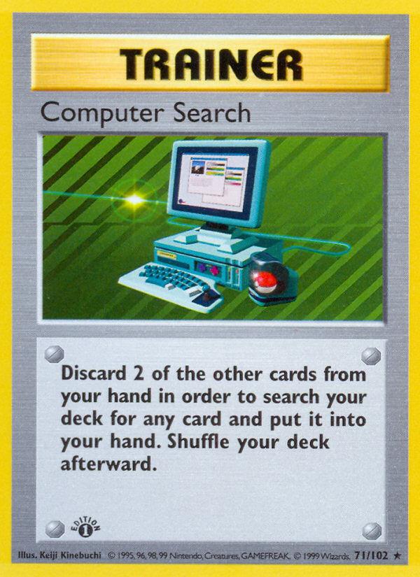 Pokémon-kaart Computer Search 71/102 Rare uit de set Base Set Hoofdafbeelding