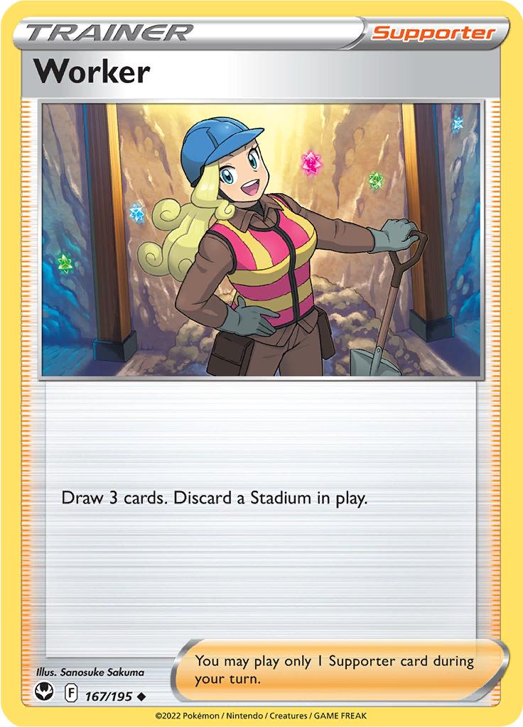 Pokémon-kaart Worker 167/195 Uncommon uit de set Silver Tempest