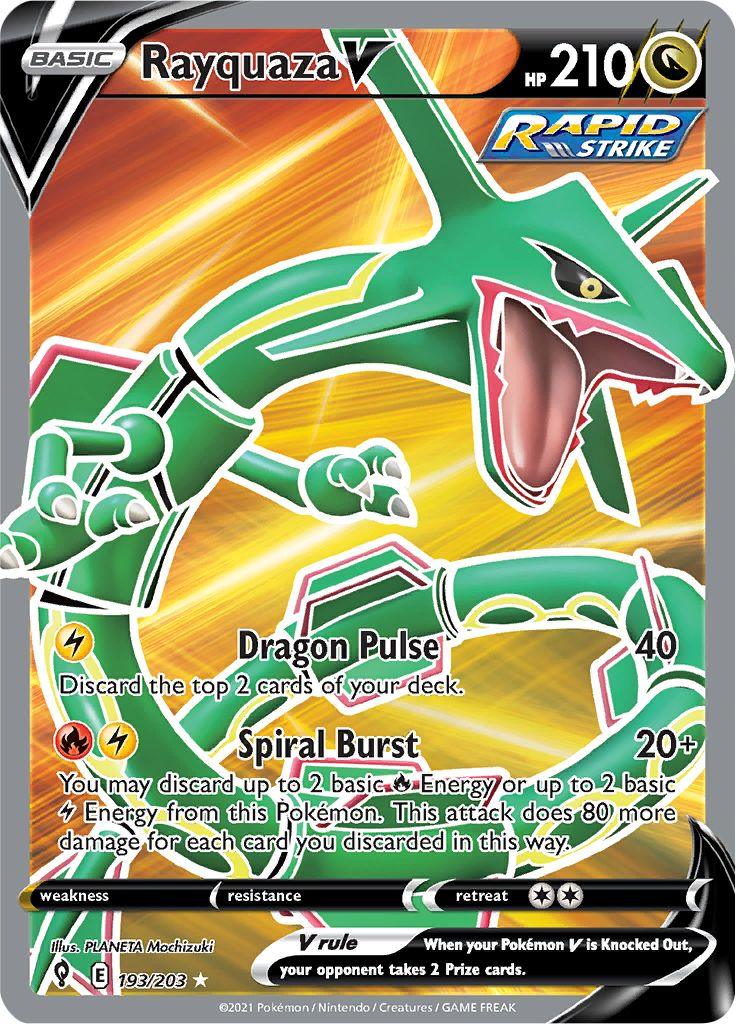 Pokémon-kaart Rayquaza V 193 Ultra Rare uit de set Evolving Skies