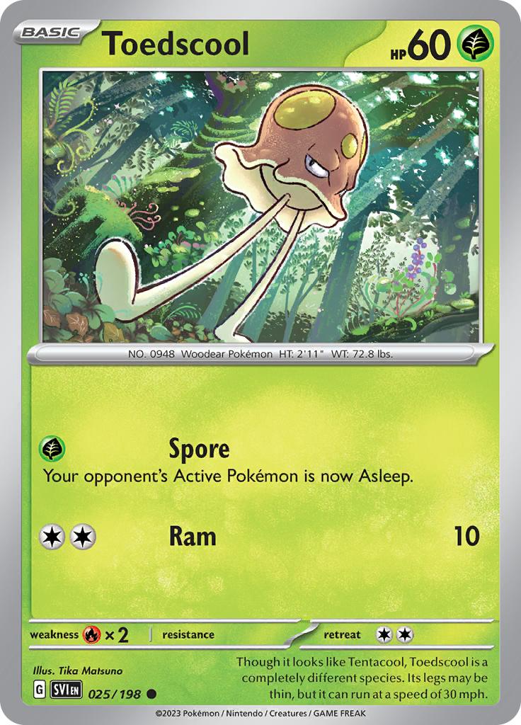Pokémon-kaart Toedscool 025/198 Common uit de set Scarlet & Violet Imagen principal del producto