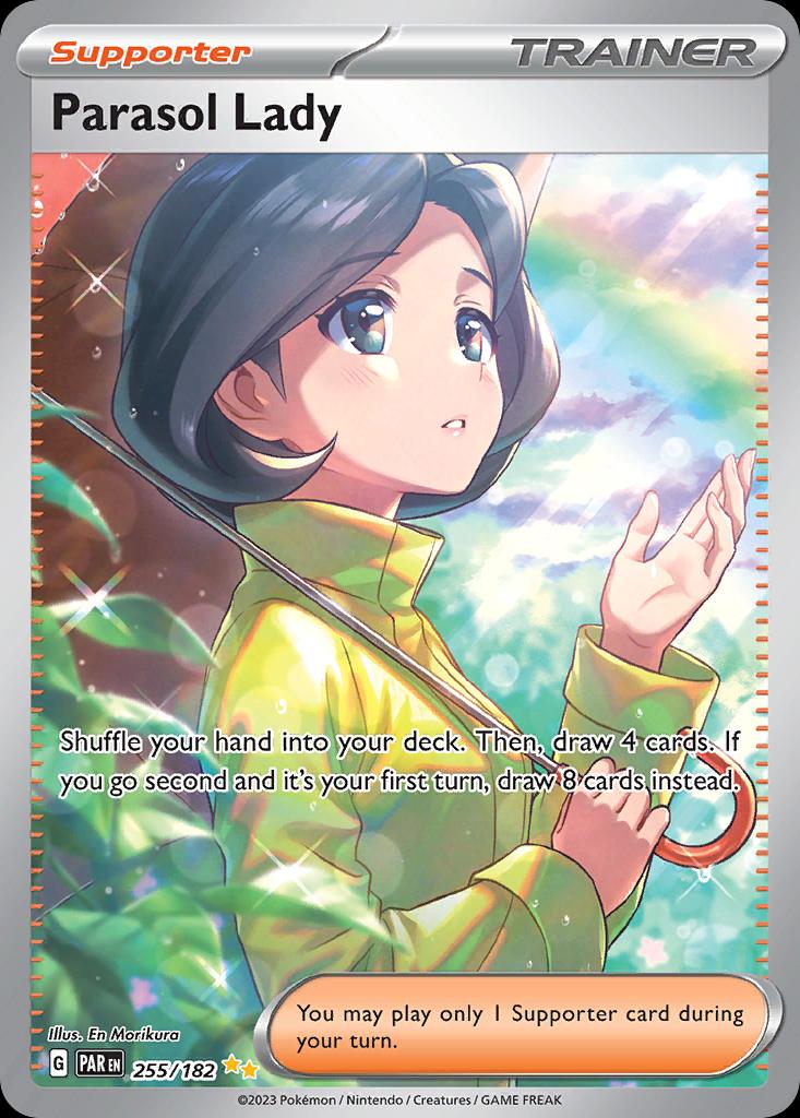 Pokémon-kaart Parasol Lady 255/182 Special Illustration Rare uit de set Paradox Rift Main image