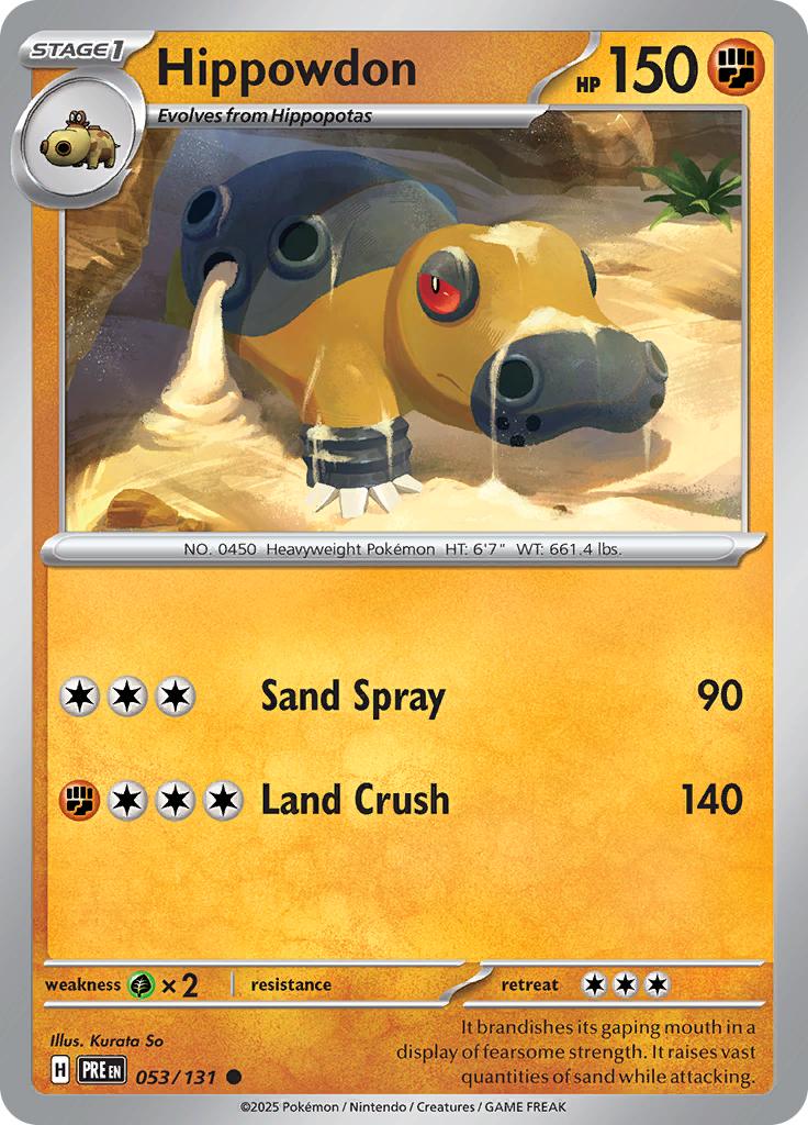 Pokémon-kaart Hippowdon 053/131 Common uit de set Prismatic Evolutions