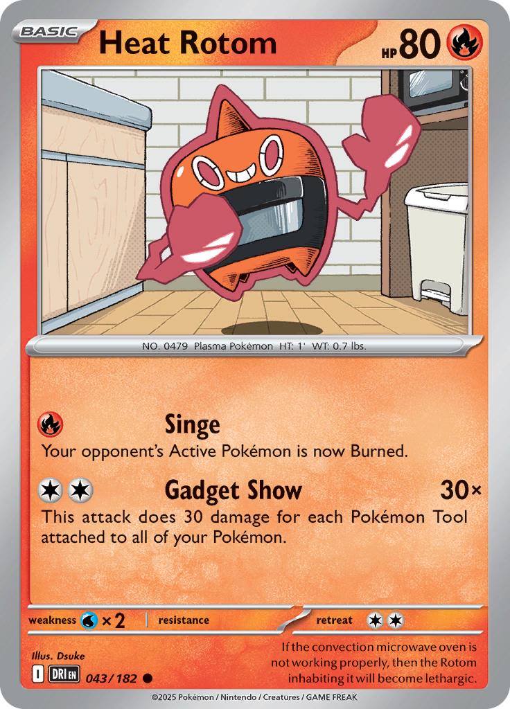 Pokémon-kaart Heat Rotom 043/182 Common uit de set Destined Rivals