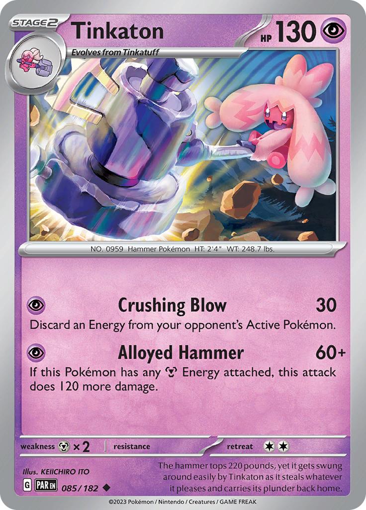 Pokémon-kaart Tinkaton 85/182 Uncommon uit de set Paradox Rift