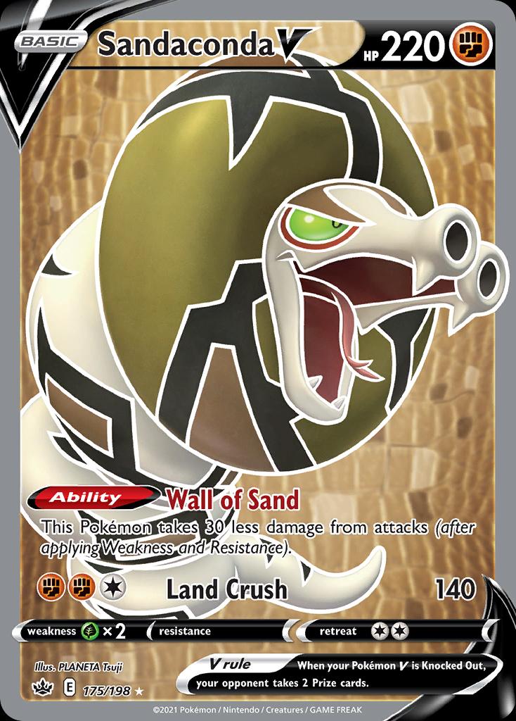 Pokémon-kaart Sandaconda V 175/198 Ultra Rare uit de set Chilling Reign