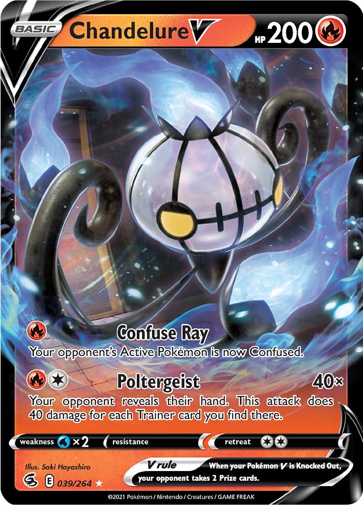 Pokémon-kaart Chandelure V 039/264 Ultra Rare uit de set Fusion Strike Imagen principal del producto