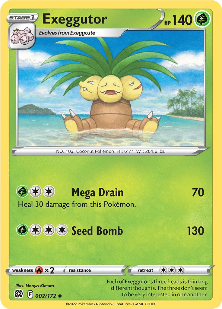 Pokémon-kaart Exeggutor 002/172 Uncommon uit de set Brilliant Stars