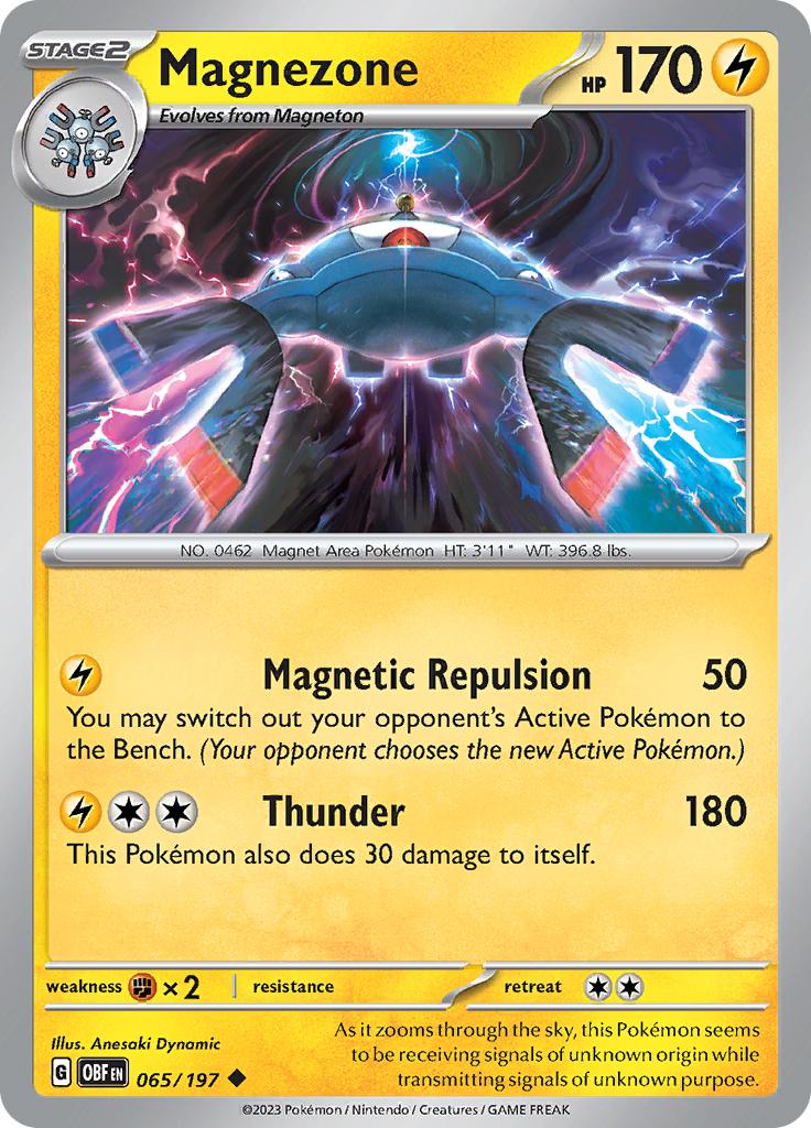 Pokémon-kaart Magnezone 065/197 Uncommon uit de set Obsidian Flames