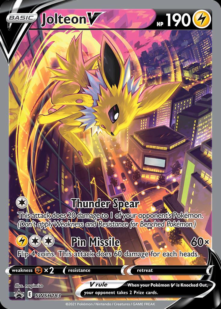 Pokémon-kaart Jolteon V SWSH183 Promo uit de set SWSH Black Star Promos