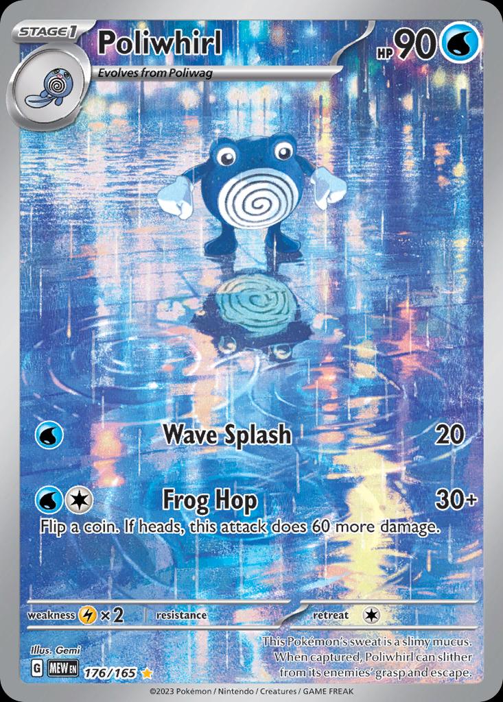 Pokémon-kaart Poliwhirl 176/165 Illustration Rare uit de set 151 Image principale du produit
