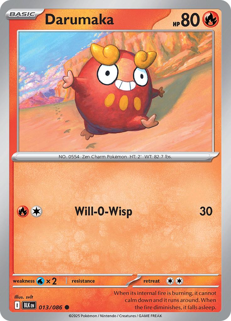 Pokémon-kaart Darumaka 013/086 Common uit de set Black Bolt