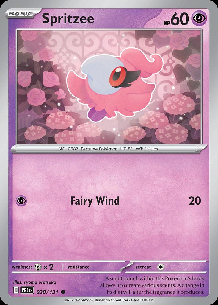 Pokémon-kaart Spritzee 038/131 Common uit de set Prismatic Evolutions Hoofdafbeelding