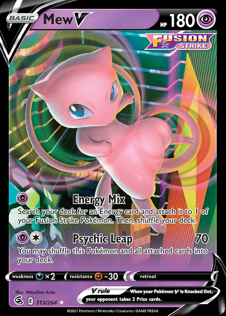 Pokémon-kaart Mew V 113/264 Ultra Rare uit de set Fusion Strike
