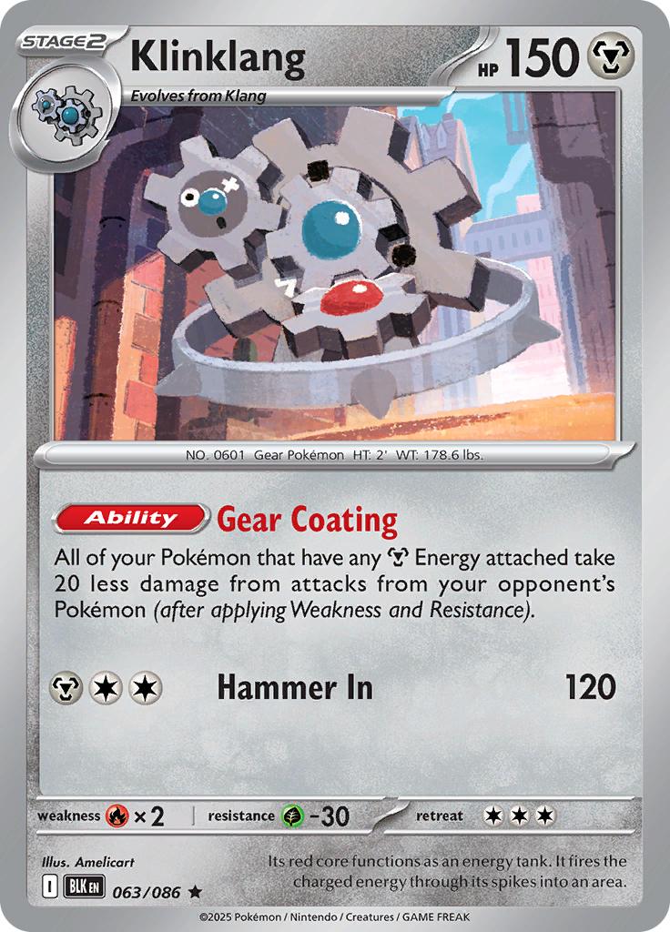 Pokémon-kaart Klinklang 063/086 Rare uit de set Black Bolt Imagen principal del producto