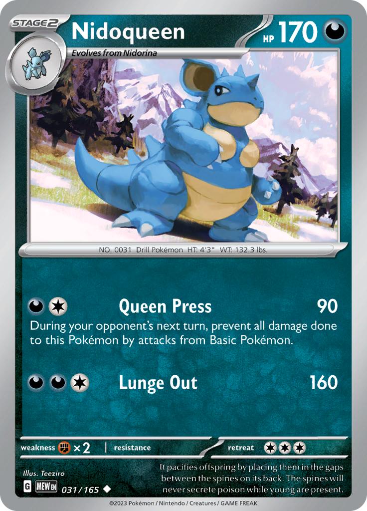 Pokémon-kaart Nidoqueen 31/165 Uncommon uit de set 151