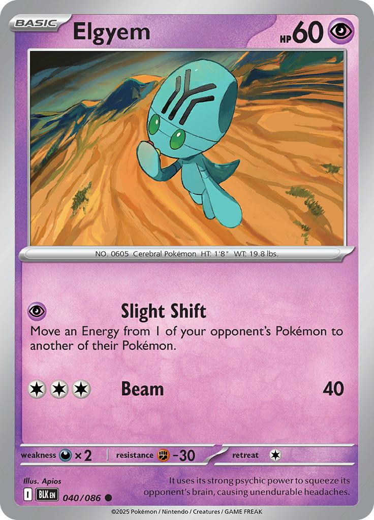 Pokémon-kaart Elgyem 040/086 Common uit de set Black Bolt Hauptbild