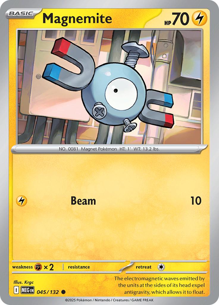Pokémon-kaart Magnemite 045/132 Common uit de set Mega Evolution