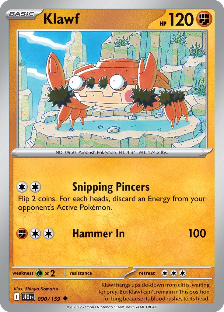 Pokémon-kaart Klawf 090/159 Uncommon uit de set Journey Together Imagen principal del producto