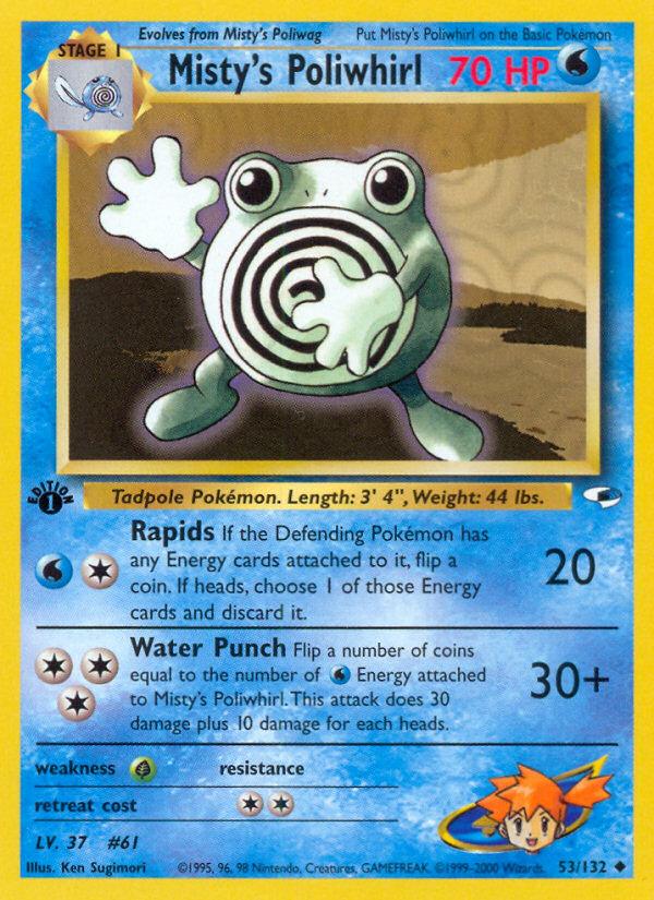 Pokémon-kaart Misty's Poliwhirl 53/132 Uncommon uit de set Gym Heroes Hoofdafbeelding