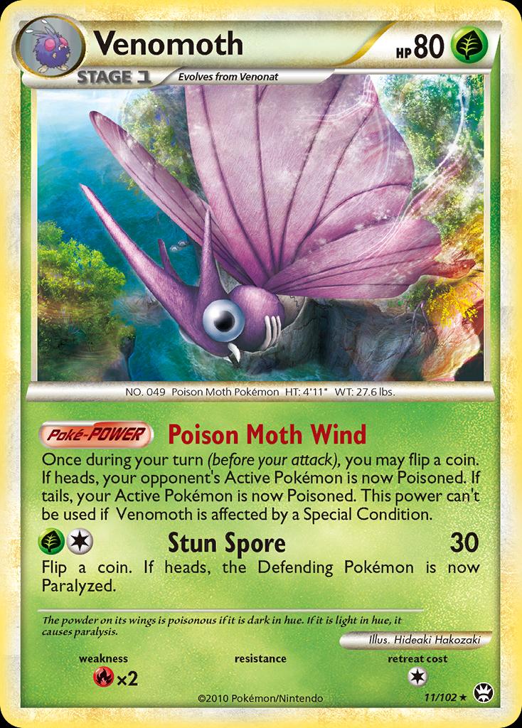 Pokémon-kaart Venomoth 11/102 Holo Rare uit de set Triumphant
